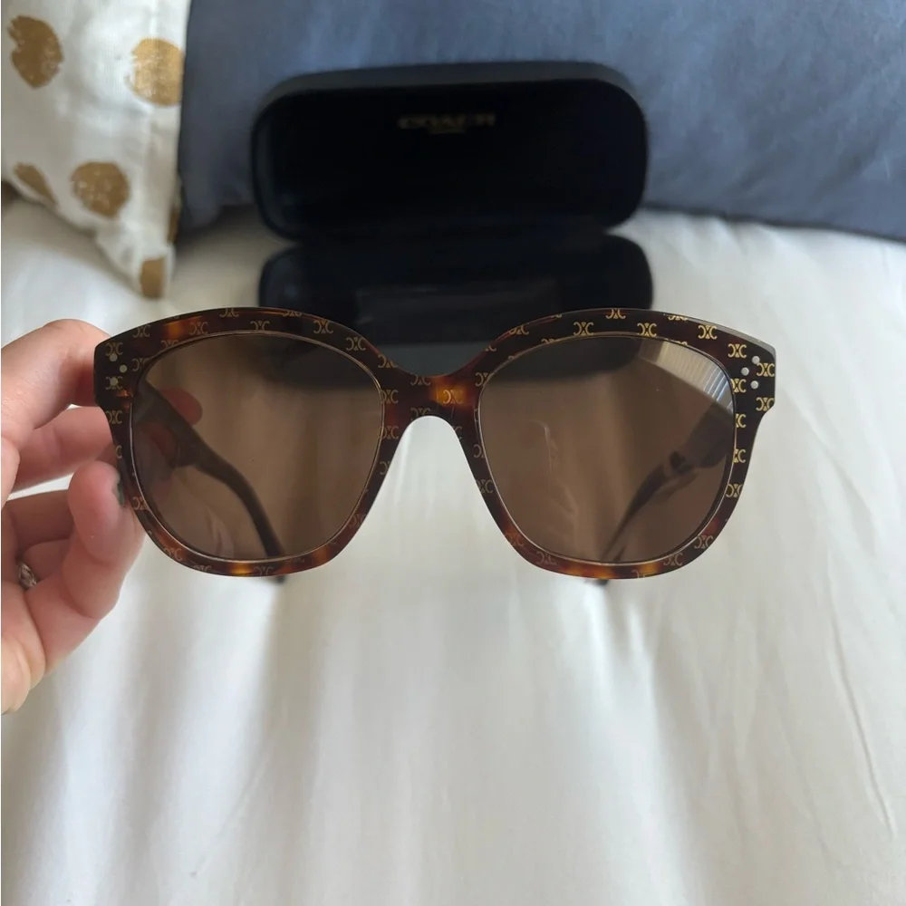 NWT Celine triomphe logo sunglasses brown havana - Picture 5 of 16